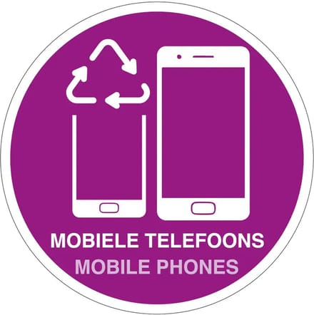 Mobiele telefoons afval sticker | 30 cm