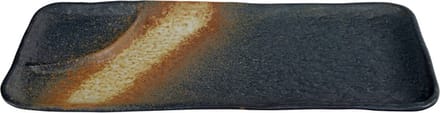 Zwart/Oranje Rechthoekig Bord - Large Plates - 30.2 x 12 x 2.3cm