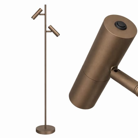 Freelight - Vloerlamp Undici 2 lichts H 150 cm brons goud