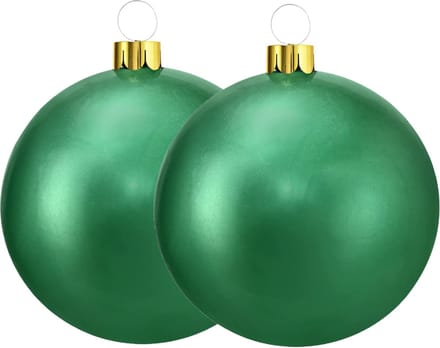 Christmas Decoration mega grote kerstballen- 2x - 45 cm - groen -opblaasbaar