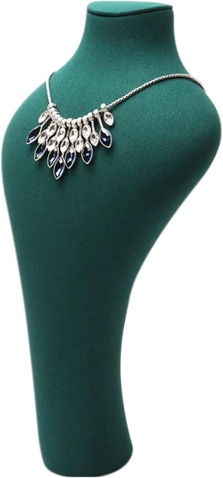 Sieraden Organisator - Ketting Buste - Sieraden Presentatie - Zachte Fluweel Afwerking - 39.5cm - Groen