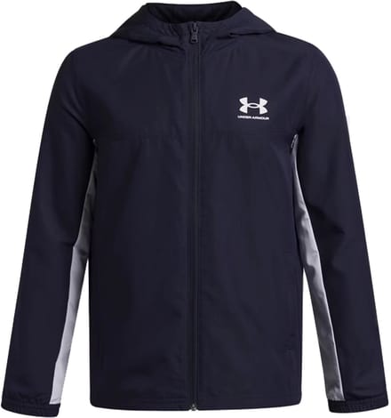 Under Armour UA B Rival Wvn Jacket-BLU Jongens Sportshirt - Midnight Navy - Wit