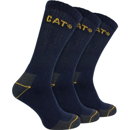 Caterpillar Heren Werksokken Navy Blauw 3-Pack - Maat 35-40