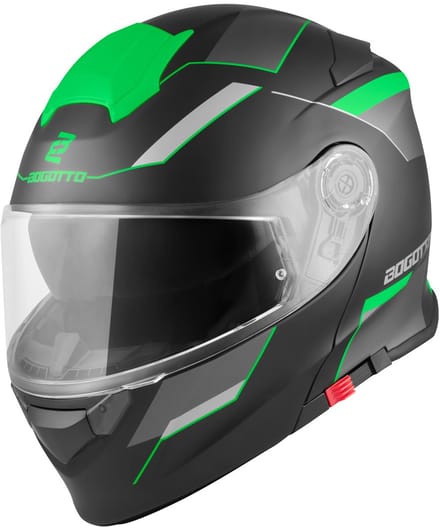 Bogotto V271 Delta Mat Zwart Groen Systeemhelm - Helm