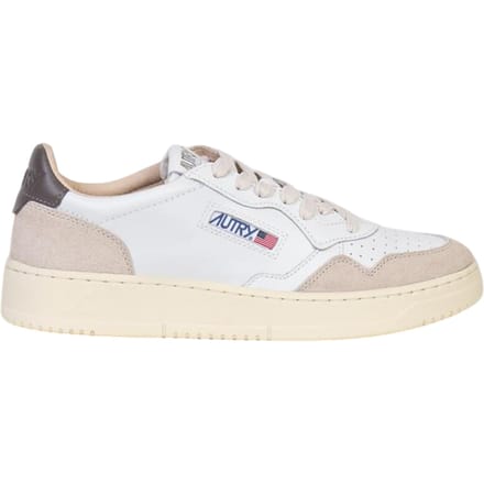 Autry Meda Lowlist Leren sneakers en Suede White Beige voor mannen