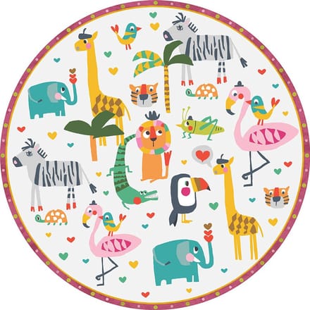Kindertapijt van vinyl, jungle kleur 10, diameter 52 cm