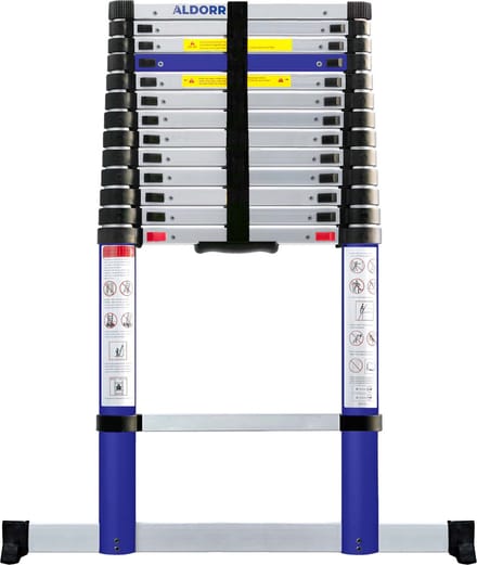 ALDORR Home - Telescoopladder 4,40 meter - met Stabilisatievoet en Soft closing