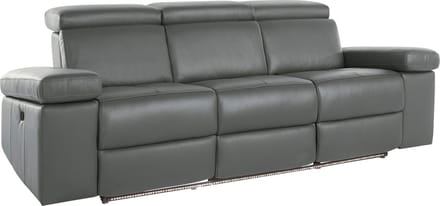 Rayland - Sofa 3 zits elektrisch in grijs GL/PU (98 x 211 x 99 cm)