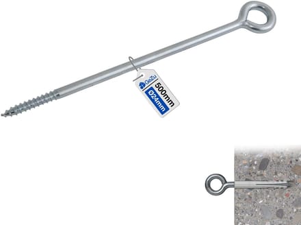 GeZu Impex Oogschroeven Voor Steigers 450 mm – Gegalvaniseerd