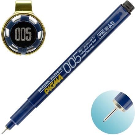Sakura Pigma Micron Fineliner Black Ink 005 / 0.20mm Blue / Black & Gold Limited Edition