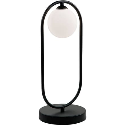 Viokef Tafellamp Fancy met glazen kap, zwart