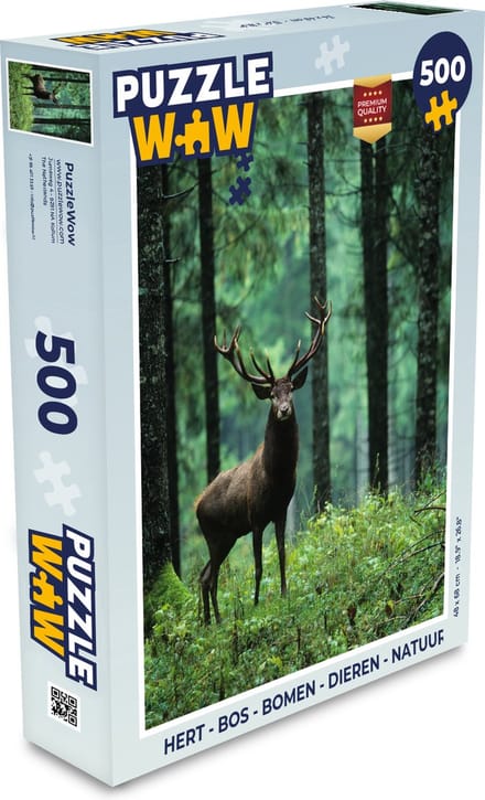 Puzzel Hert - Bos - Bomen - Dieren - Natuur - Legpuzzel - Puzzel 500 stukjes