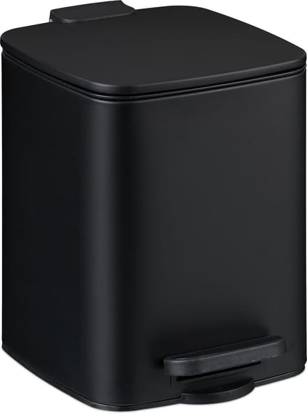 badkamer prullenbak - 6 liter - softclose - metaal - pedaalemmer - zwart