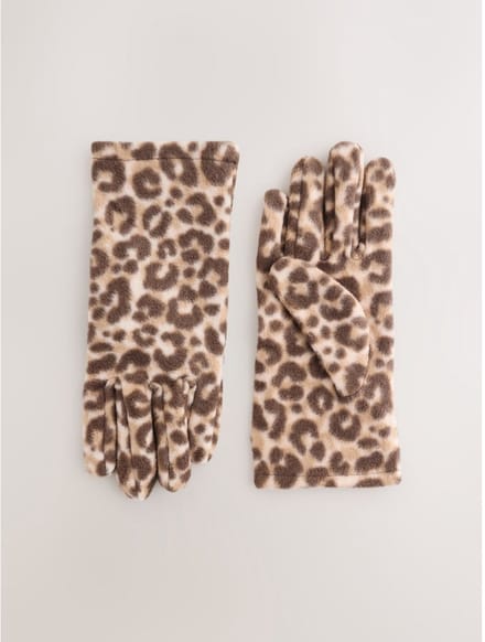Next - Dames - Fleece handschoenen - Dierenprint