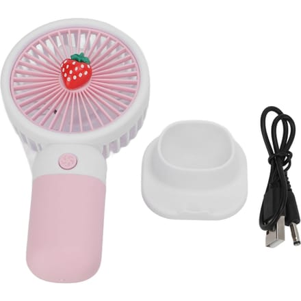 Handventilator Cartoon Aardbei Look USB Opladen Draagbare Oplaadbare Ventilator Draagbaar met Lanyard white