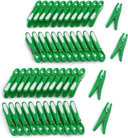 Duurzame Wasknijpers 48 Stuks - Klassiek Groen-Wit