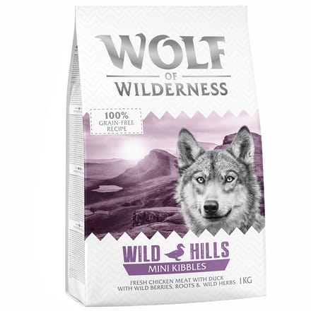 1kg Wolf of Wilderness Mini Wild Hills Eend Hondenvoer droog
