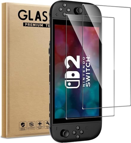 SnelShoppen - 2-Pack Tempered Glass Screen Protector voor Nintendo Switch 2 (2025, 7.9-inch) - 9H Hardheid, Anti-Scratch, Anti-Fingerprint, Bubble-Fre