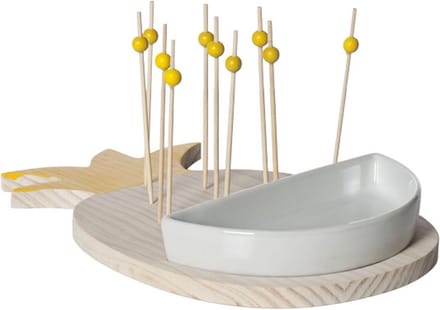Hapjesplank in de vorm van een ananas.Pick Holder Pineapple Yellow 15