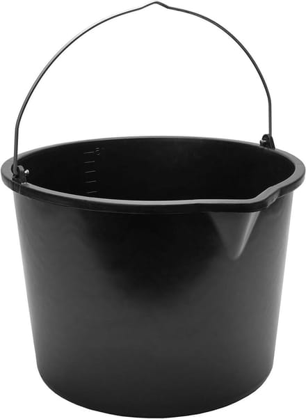 Bouwemmer Set - Mortex Emmer - Mengen en Gieten - Met Schenktuit - 2x 15 Liter - Grijs