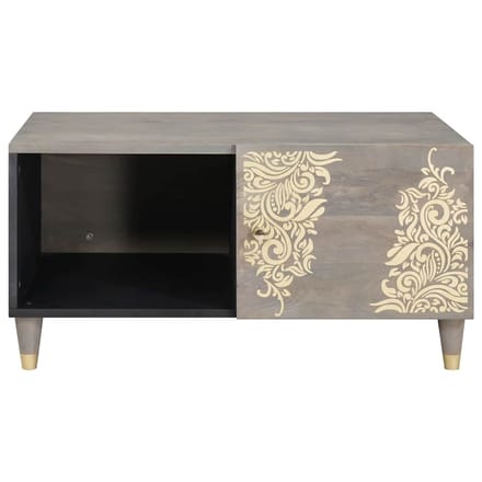 vidaXL - Salontafel - Grijs - 80 - x - 50 - x - 40 - cm - Massief - Mango - Hout