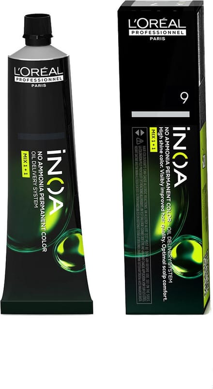Permanente Kleur L'Oreal Professionnel Paris Inoa Color Nº 9 Heel licht blond (60 g)