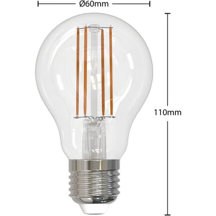 Arcchio LED lamp A60, E27, 6 W, 2.700 K, LED filament lamp, dimbaar