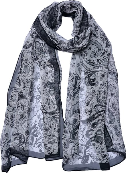 Juleeze Sjaal Dames Print 50x160 cm Grijs Synthetisch