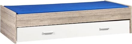 Bed met opbergruimte | 90x200 | Donkergrijs Hout | Inclusief witte bedlade