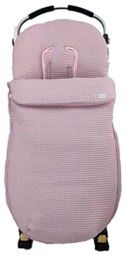 Universele Voetenzak voor Kinderwagen en Buggy - Wafel Piqué Roze