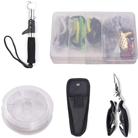 Vislokken Combo Kit Inclusief Zachte Harde Vis Lokken Vis Tang Versterkte Speld Dubbel gray