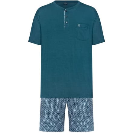 Robson - Shortama - Petrol - Bamboe - Knoopsluiting - Maat 48