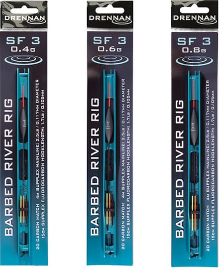 Drennan Barbed River Rig SF3 (4m) - Maat : dobber 0.4g - haak 20 - 0.117mm