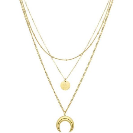 Ketting - LUXENTER - Salsu - Afwerking 18 karaat geelgoud - Staal - Vrouw beige