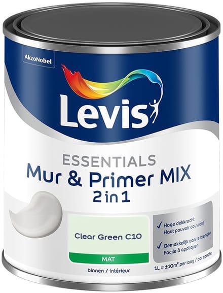 Levis - Essentials Mur & Primer Mix - Clear Green C10 - Mengverf - 1 L