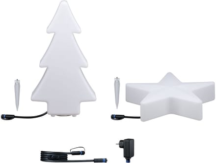Plug & Shine Set LED-lichtobject Tree + Star IP67 3000K 2,8W Wit