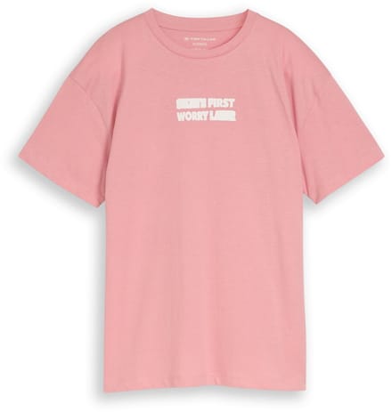 Tom Tailor - Oversized T-shirt met print op de rug - Maat 152 - blush rose