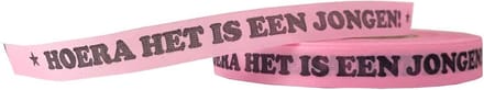 Geboorte lint Roze Rol 43m - Hoera een jongen
