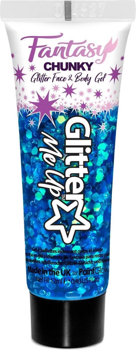 PainGlow Fantasy Iridescent Chunky Glitter Gel - Cosmic Blue - 12ml