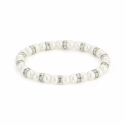 Bijoutheek Armband (Sieraad) Parels Witte Stenen Wit