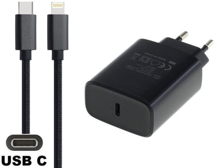 OneOne 20W snellader + 2,0m OneOne USB C naar Lightning kabel. PD lader. Universele oplader adapter past op Apple iPhone 13 Mini, iPhone 13 Pro, iPhone 13 Pro Max, iPhone 14, iPhone 14 Plus, iPhone 14 Pro, iPhone 14 Pro Max