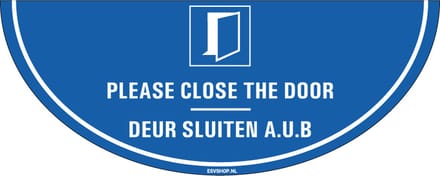 Deur sluiten aub vloersticker - 750 x 300 mm