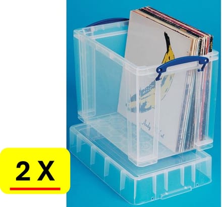 2 X Opbergbox Really Useful Box 19XL - 39,5x25,5x33 cm - transparant wit