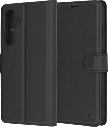 Hoesje geschikt voor Samsung Galaxy S24 FE - Techsuit Leather Folio Book Wallet Case - Zwart