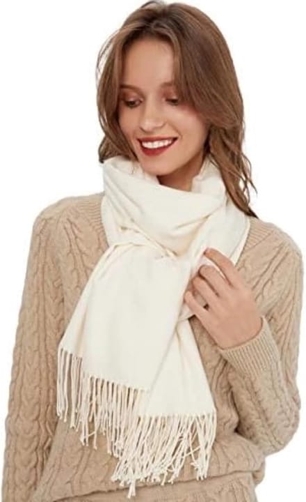Omslagdoek Dames - Grote Zachte Sjaals - Bruiloft Avond - Subtiele Glans - 203x68cm - Beige