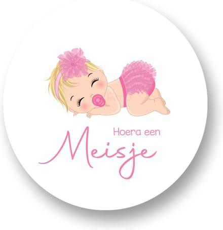 Sluitzegel Hoera een Meisje - Sluitstickers Pimp Studio