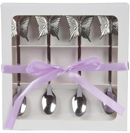 Decoris Theelepelset 4-delig RVS 15cm zilver