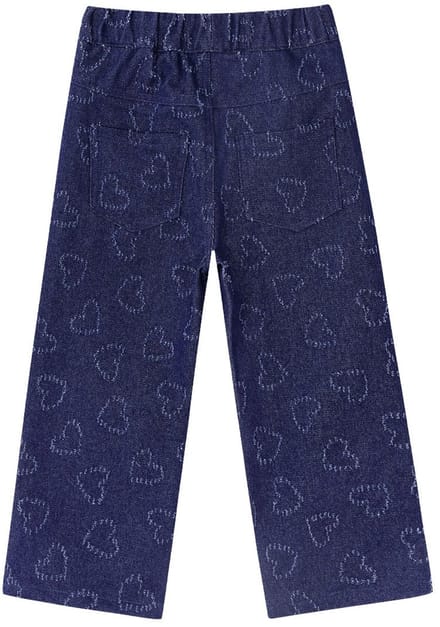 kleding - schoenen - accessoires - meisjes - jeans broek met Hartmotief - Blauw - 4 Jaar