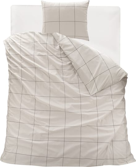 Homéé Dekbedovertreksets Hollandse carré 100% katoen eenpersoons 140x200/220 cm + 1 sloop - half wit