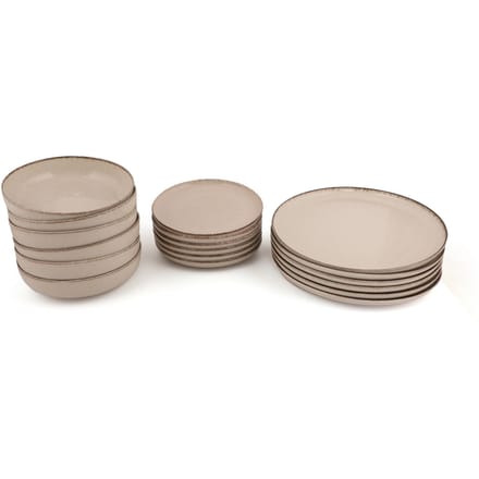 Vente-unique Servies van porselein 18 stuks - Crèmewit - SANCHA